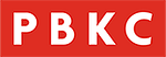 A red banner with the letters b and k