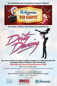 A poster for dirty dancing with the red carpet.