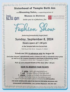 A flyer for the fashion show.