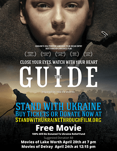 A poster for the movie, " the guide ".