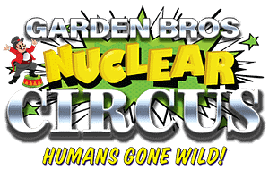 A logo for the garden bros nuclear circus.