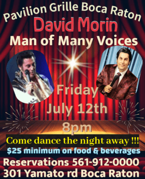 A poster for the man of many voices show.