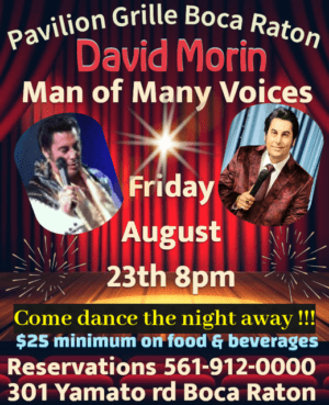 A poster for the man of many voices show.