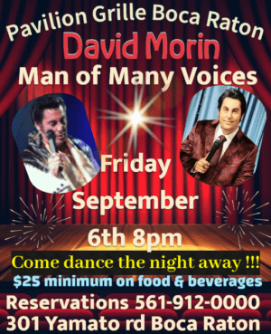 A poster for the man of many voices show.