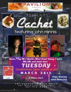 A poster for the cachet event featuring john minnis.