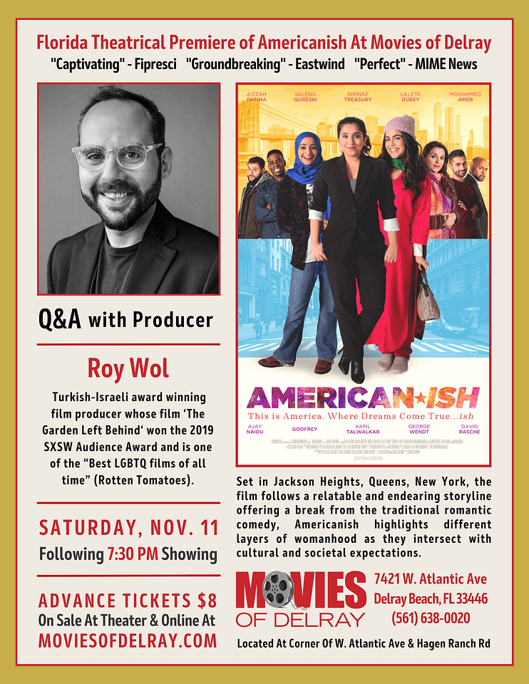 A poster of an event with a picture and the words " q & a with producer roy wol ".