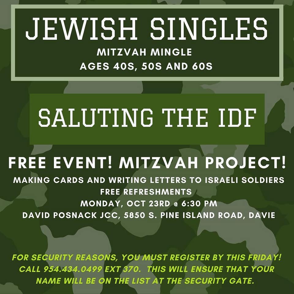 A poster for the jewish singles event.